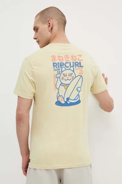 Хлопковая футболка Rip Curl, зеленый