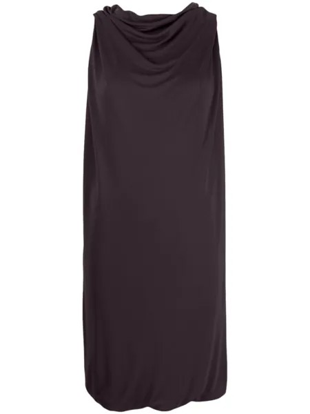 Lanvin платье мини с воротником-хомутом, коричневый