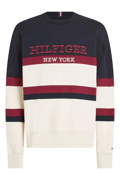 Полосатый свитшот с вышивкой Tommy Hilfiger, красный