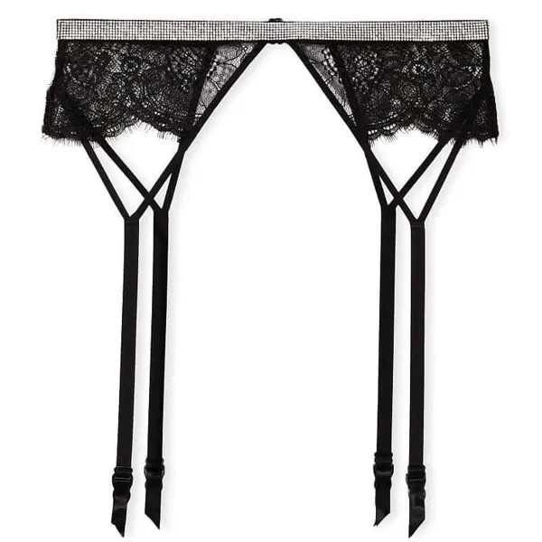 Пояс для чулок Victoria's Secret Very Sexy Shine Strap Lace Garter, черный