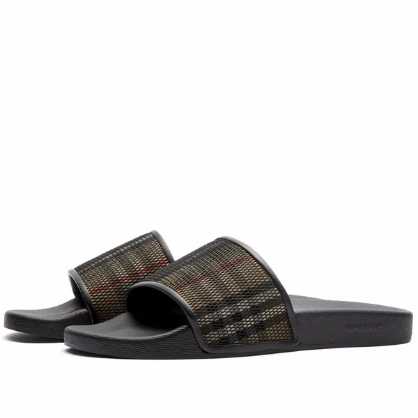 Шлепанцы Burberry Furley Overlay Check Slide