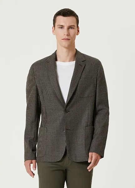 Клетчатое шерстяное пальто Paul Smith, коричневый
