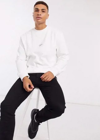 Белый лонгслив в стиле oversized Topman