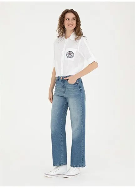 Белая женская рубашка со стандартным рубашечным воротником NITE024Y U.S. Polo Assn., белый