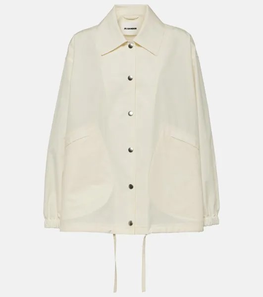 Куртка-Рубашка из хлопка с логотипом Jil Sander, бежевый