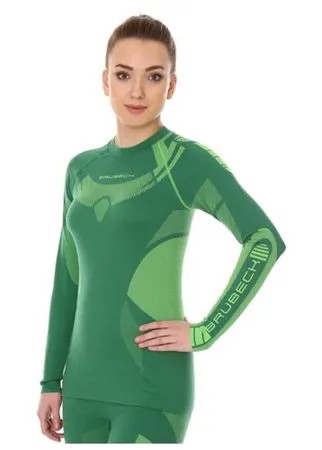 Термобелье Brubeck футболка женская зональная DRY длинный рукав зелено-лимонный раз. XL