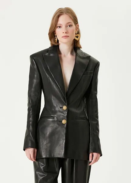 Кожаная куртка Balmain, черный