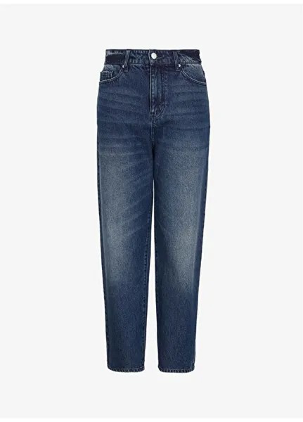 Прямые женские джинсовые брюки цвета индиго с высокой талией 6RYJ81 Armani Exchange, индиго