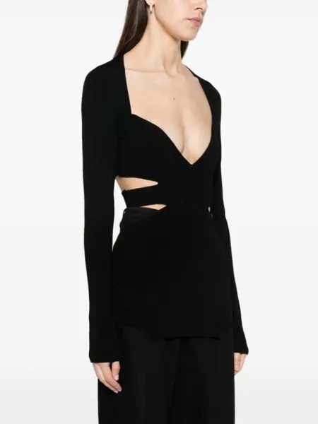 Nensi Dojaka cut-out knitted top, черный