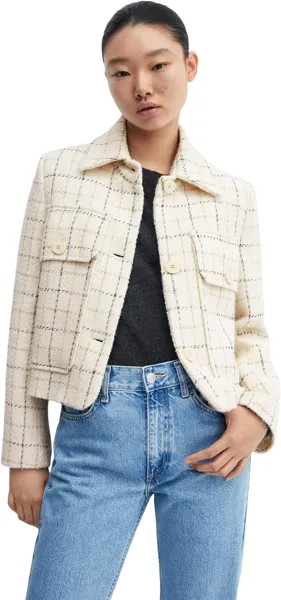 Куртка Burdeos Jacket MANGO, цвет Ecru