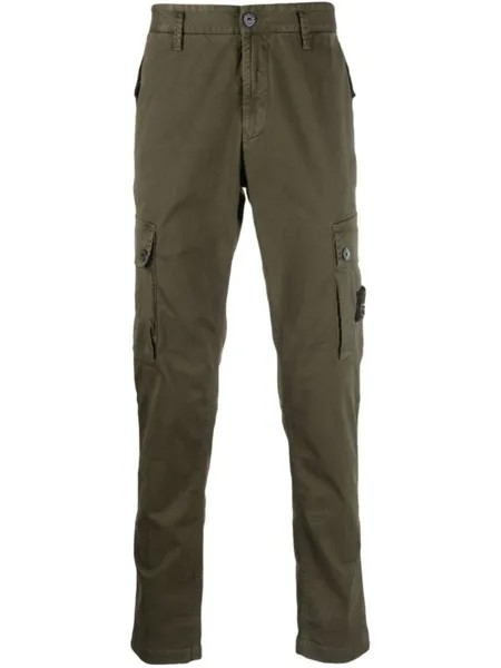 Stone Island брюки карго с логотипом Compass, зеленый