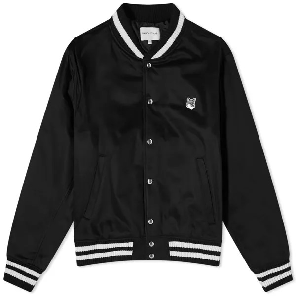 Куртка Maison Kitsune Grey Fox Head Patch Bomber, черный