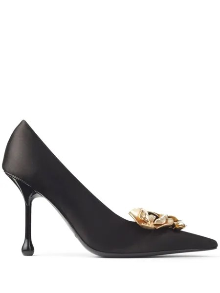 Jimmy Choo атласные туфли Ixia 95, черный