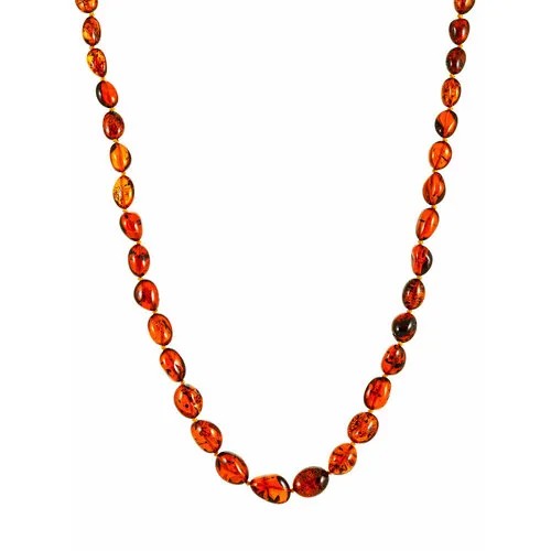 Бусы AmberHandmade, янтарь, длина 49 см, бордовый