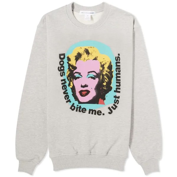 Свитер Comme Des Garçons Shirt X Andy Warhol Marilyn Monroe Sweatsh, цвет Top Grey