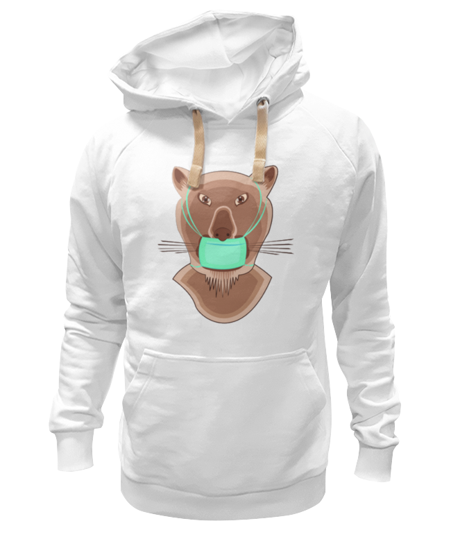 Худи Printio Львица в маске белое 3XL