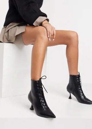 Черные ботинки на шнуровке с заостренным носком ASOS DESIGN Ricky-Черный