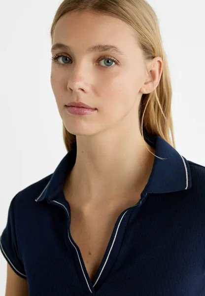 Поло Contrast Stradivarius, темно-синий