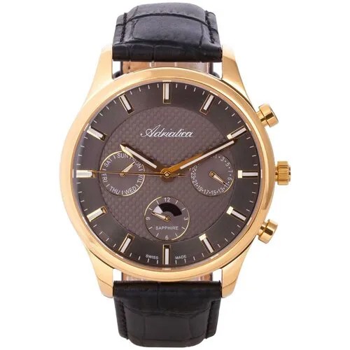 Наручные часы Adriatica Multifunction, коричневый