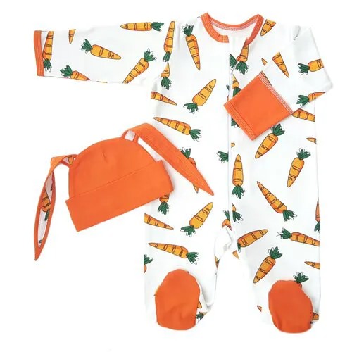 Комбинезон ползунки с шапочкой Cheri Baby Морковки, рр. 75