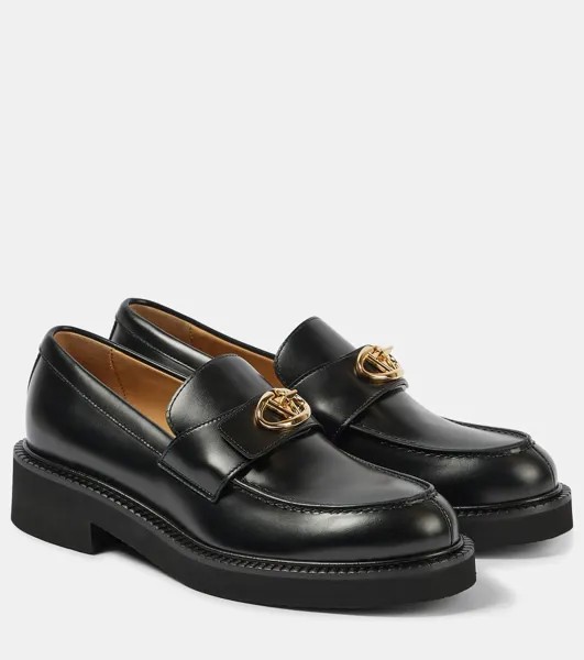 Кожаные мокасины VLogo Valentino Garavani, черный