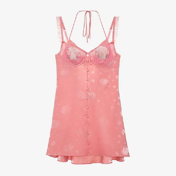 Платье-комбинация Victoria's Secret For Love & Lemons Seashell Slip, кораловый