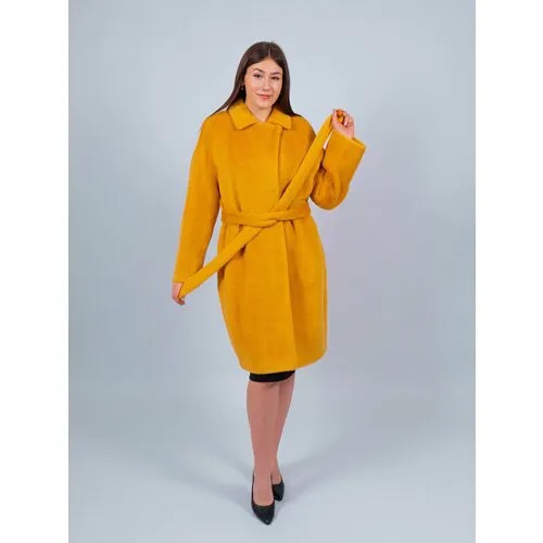 Пальто, размер 48, желтый