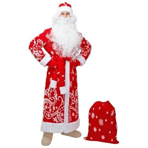 Карнавальный костюм «Дед Мороз», р. 52-54, рост 182 см