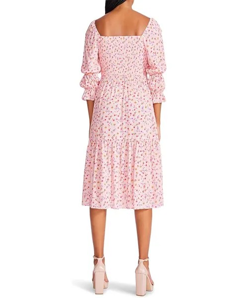 Платье Betsey Johnson Ditsy Rose Chiffon Midi Dress, цвет Almond Blossom