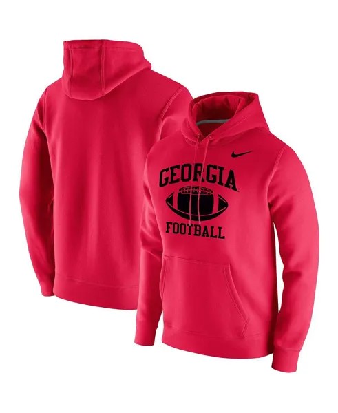 Мужской флисовый пуловер с капюшоном Red Georgia Bulldogs Retro Football Club Nike