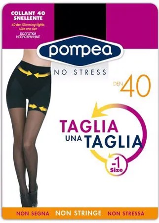 Женские колготки Pompea, TAGLIA 40 den, с моделирующими фигуру шортиками, размер 2, черный