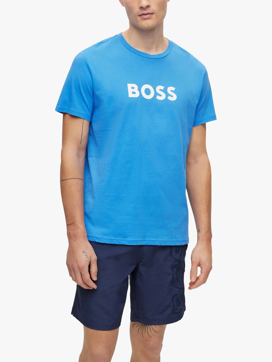 Футболка BOSS Business Logo Lounge, средний синий
