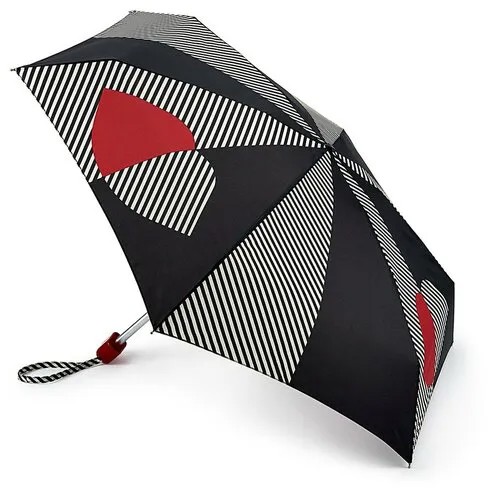 Зонт FULTON L717-3254 HalfandHalfLip, черный/белый, женский