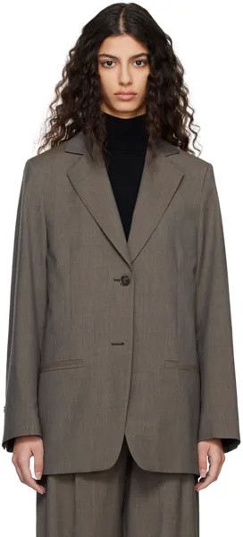 Коричневый удлиненный пиджак Totême