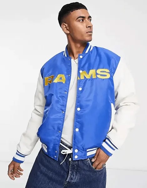 Объемная куртка Pull&Bear NFL LA Rams, синий/белый