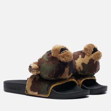 Мужские сланцы adidas Originals x Jeremy Scott Adilette Teddy, цвет чёрный, размер 44.5 EU