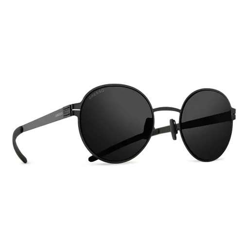 Титановые солнцезащитные очки GRESSO Rochester - круглые / черные