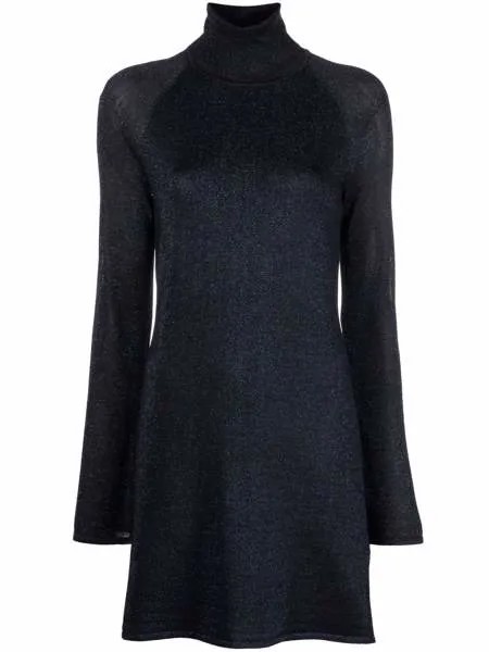 Victoria Beckham трикотажное платье с высоким воротником и блестками
