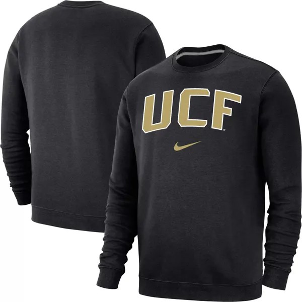 Мужской черный флисовый пуловер UCF Knights Arch Club свитшот Nike