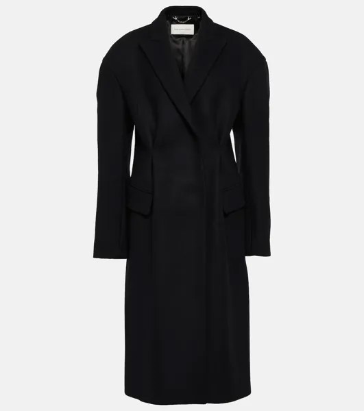 Пальто из смесовой шерсти Dries Van Noten, черный