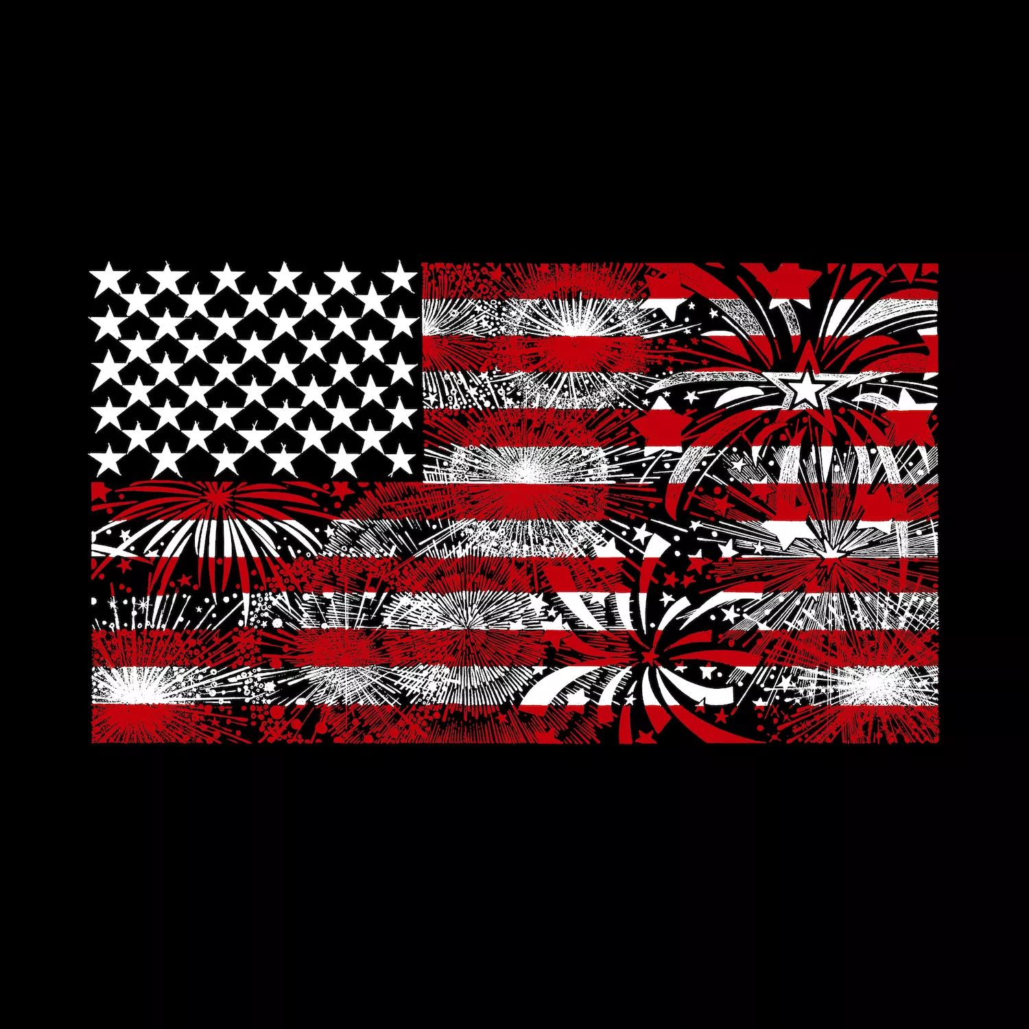 Американский флаг Фейерверк — мужская толстовка с капюшоном Word Art LA Pop Art, черный