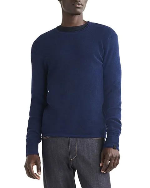 Мартин Мериносовая шерсть &; Нейлоновый свитер обычного кроя с круглым вырезом rag & bone, цвет Blue