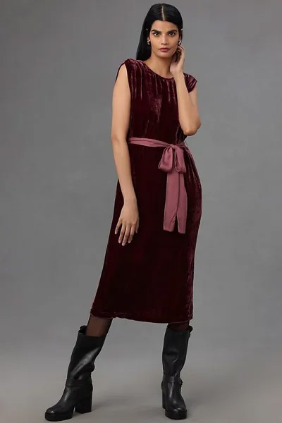 Платье Velvet by Graham & Spencer миди без рукавов, бордовый