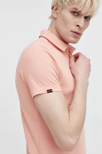 Хлопковое поло Superdry, розовый
