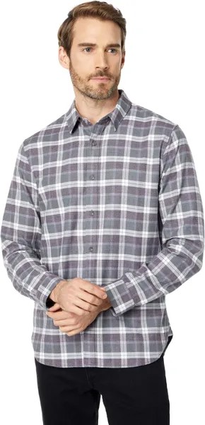 Рубашка Vince Melange Plaid Long Sleeve, цвет Medium Heather Grey