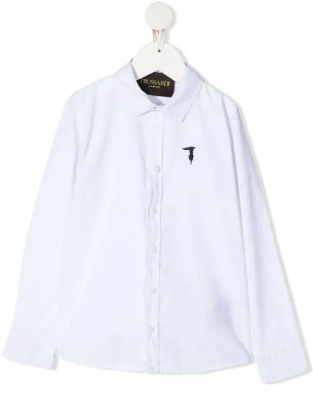 TRUSSARDI JUNIOR рубашка с вышитым логотипом