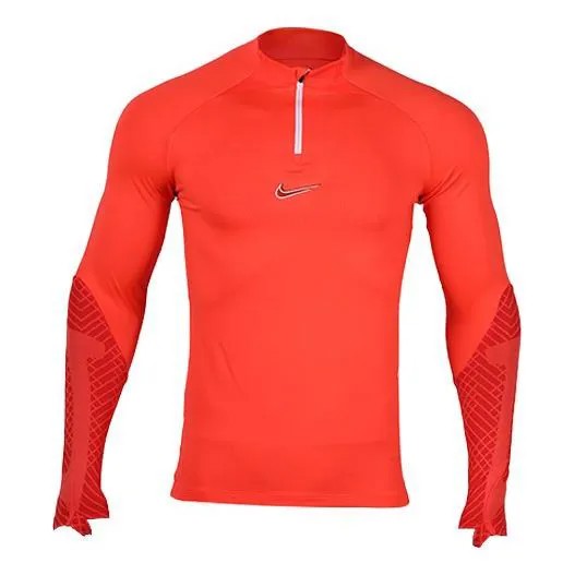 Футболка Men's Nike Soccer/Football Half Zipper Stand Collar Long Sleeves Pullover Deep Red T-Shirt, красный
