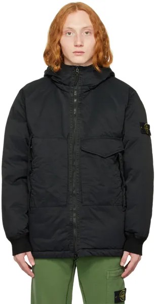 Черный непрозрачный пуховик Stone Island