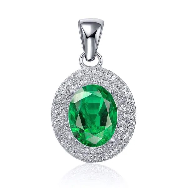 Высококачественная TF карта с фактическим 925 Стерлинговое Серебро 2.0ct Изумрудного ожерелья серебряный кулон женские ювелирные изделия для п...