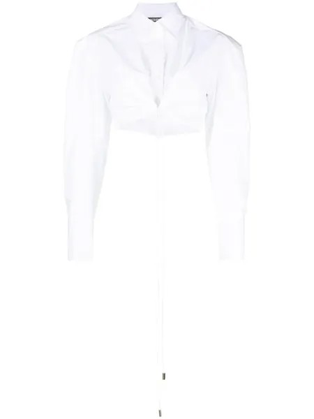 Jacquemus укороченная рубашка La Сhemise Plidao, белый